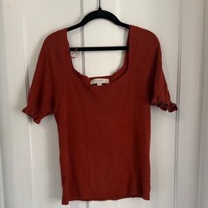 LOFT Women's Short Sleeve Top in Rust